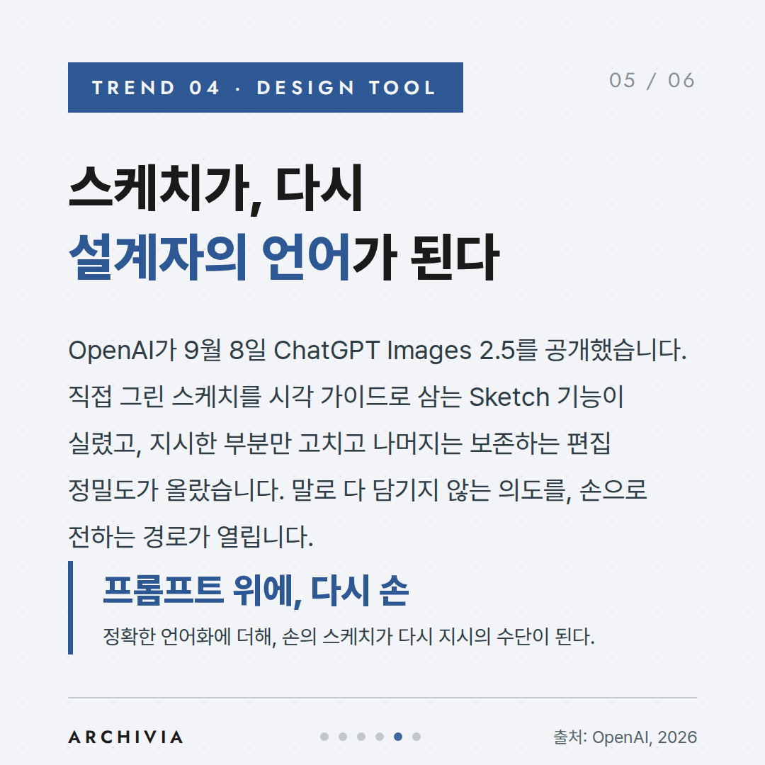 TREND 04 — 스케치가, 다시 설계자의 언어가 된다